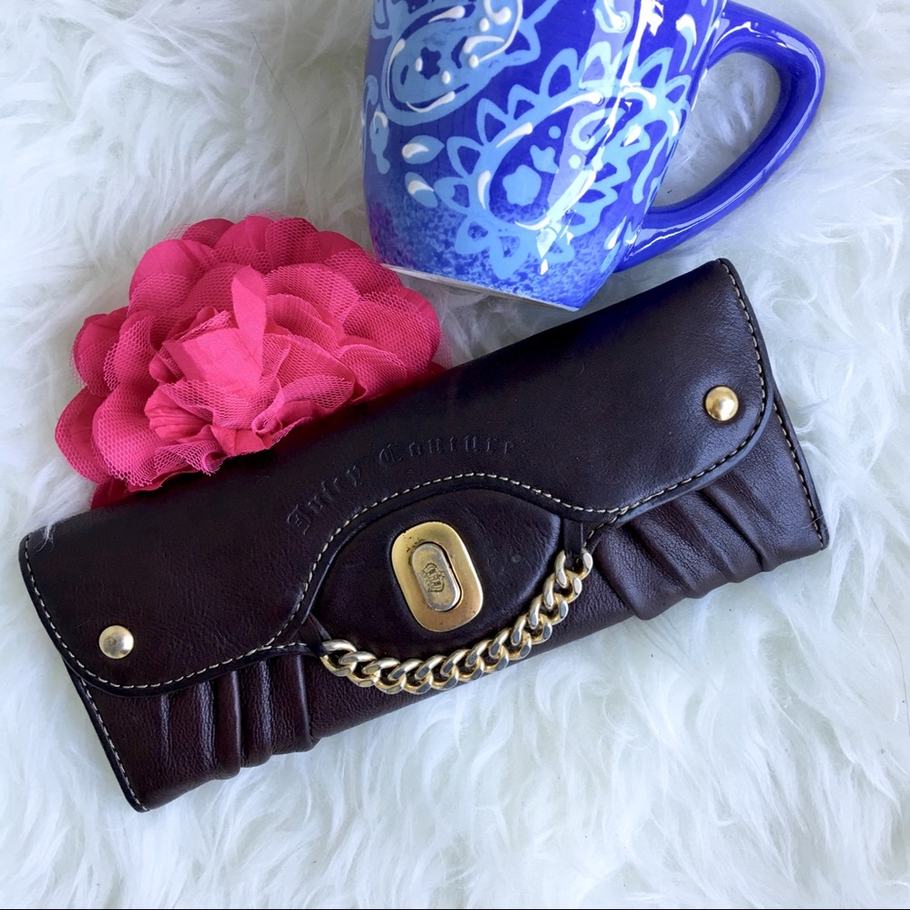 Juicy Couture Leather Tri-Fold Wallet Clutch